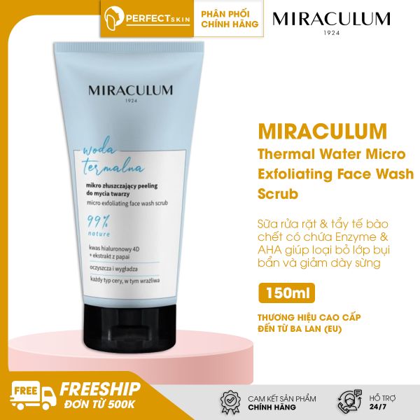 Sữa rửa mặt tẩy tế bào chết Miraculum Thermal Water Micro Exfoliating Face Wash Scrub