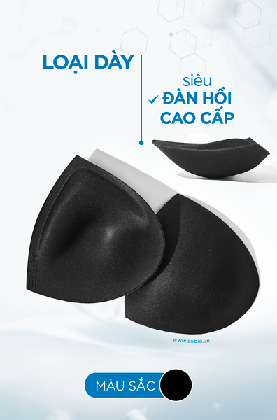  Mút nâng ngực tam giác loại dày siêu đàn hồi cao cấp SOBIE ĐEN 