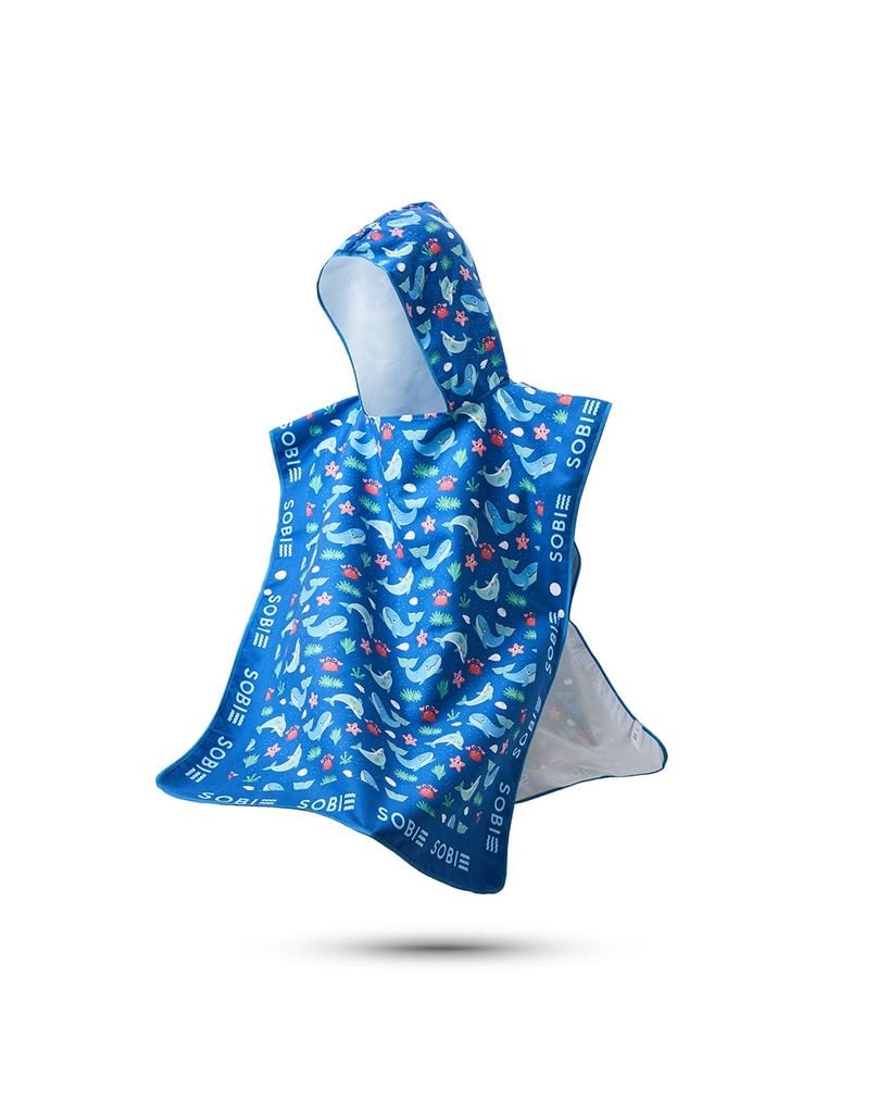 Áo choàng tắm Poncho trẻ em Whale