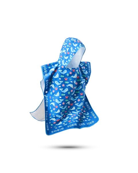  Áo choàng tắm Poncho trẻ em Whale 