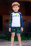  Shark White Navy Kid Rashguard Set 