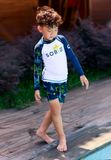  Shark White Navy Kid Rashguard Set 