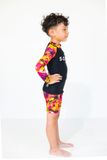  Palm Orange Black Kid Rashguard Set 