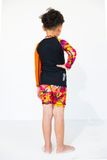  Palm Orange Black Kid Rashguard Set 