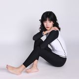  Áo bơi nữ Basic Black White 