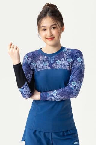  Áo bơi nữ tay dài Harmony Black 