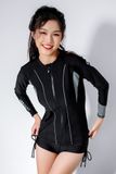 Amanda Áo bơi nữ tay dài khoá kéo