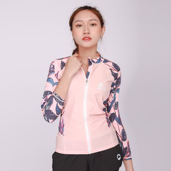  Áo Bơi Nữ SOBIE Coral Leaf Zip 