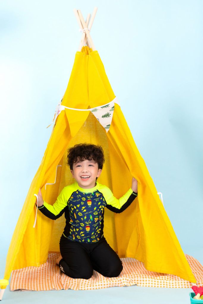 Áo bơi trẻ em tay dài Bãi biển vui nhộn, ảnh 2