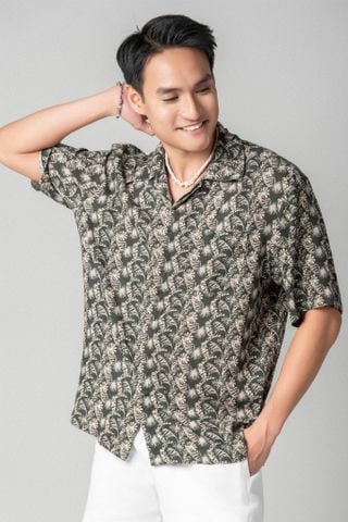  Ari Áo sơ mi nam tay ngắn vải linen rayon 