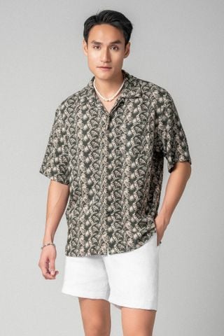  Ari Áo sơ mi nam tay ngắn vải linen rayon 
