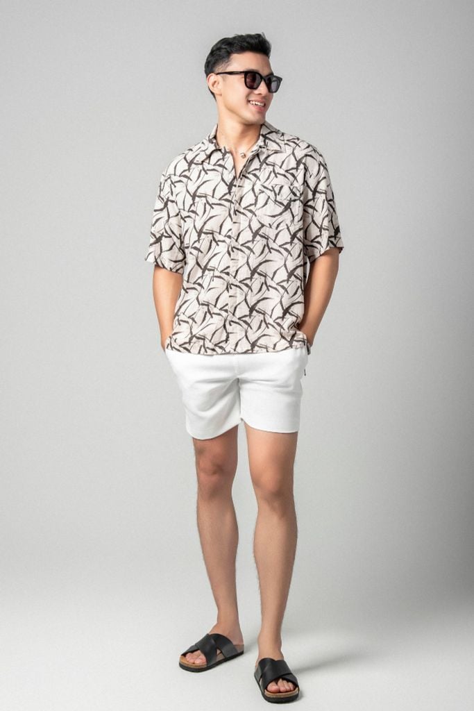 Baron Áo sơ mi nam tay ngắn vải linen rayon, ảnh 9