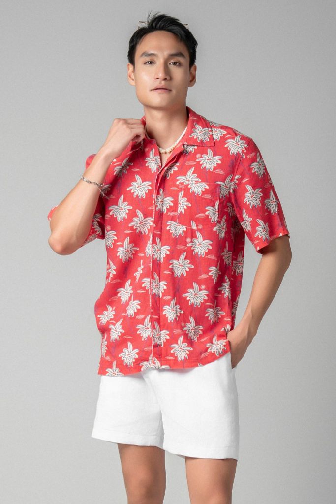 Dandy Áo sơ mi nam tay ngắn vải linen rayon, ảnh 3
