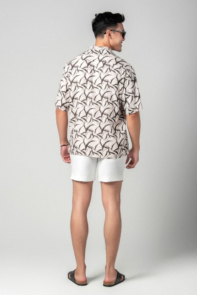Baron Áo sơ mi nam tay ngắn vải linen rayon, ảnh 8