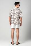  Baron Áo sơ mi nam tay ngắn vải linen rayon 