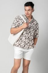 Baron Áo sơ mi nam tay ngắn vải linen rayon 5