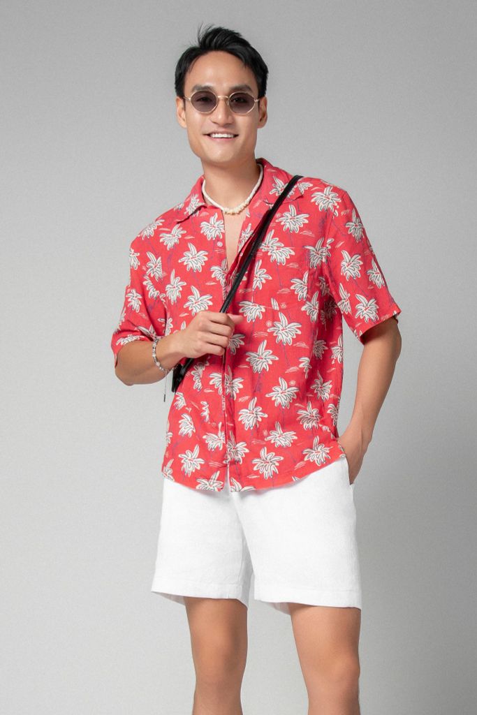Dandy Áo sơ mi nam tay ngắn vải linen rayon, ảnh 7