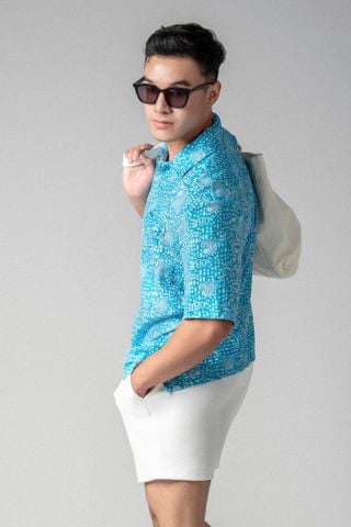  Dylan Áo sơ mi nam tay ngắn vải linen rayon 