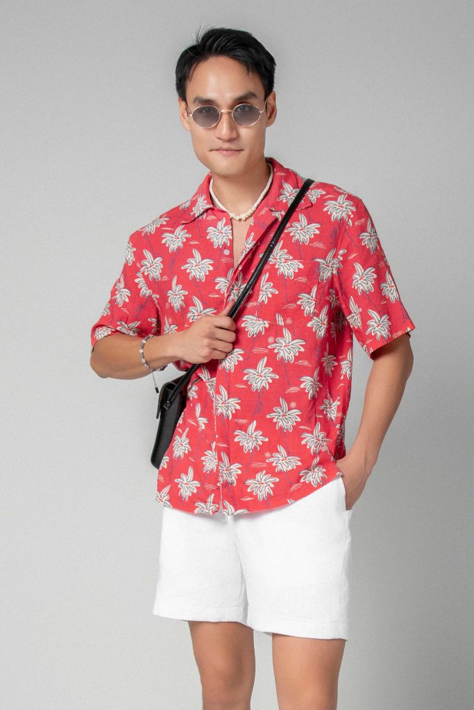 Dandy Áo sơ mi nam tay ngắn vải linen rayon, ảnh 9