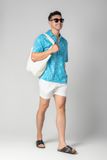  Dylan Áo sơ mi nam tay ngắn vải linen rayon 