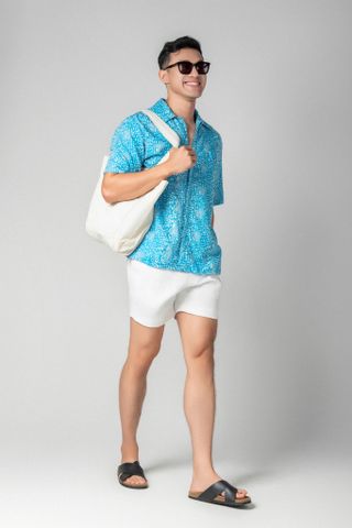  Dylan Áo sơ mi nam tay ngắn vải linen rayon 