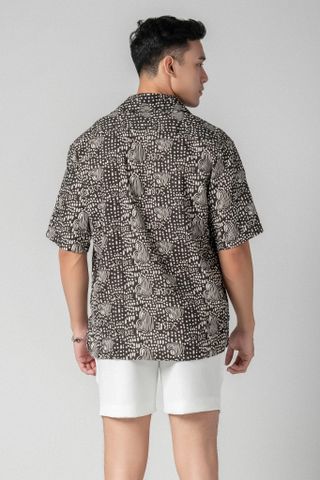  Canela Áo sơ mi nam tay ngắn vải linen rayon 
