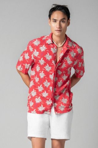  Dandy Áo sơ mi nam tay ngắn vải linen rayon 