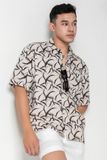  Baron Áo sơ mi nam tay ngắn vải linen rayon 