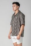  Canela Áo sơ mi nam tay ngắn vải linen rayon 