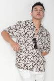  Baron Áo sơ mi nam tay ngắn vải linen rayon 