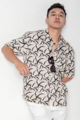 Baron Áo sơ mi nam tay ngắn vải linen rayon 3