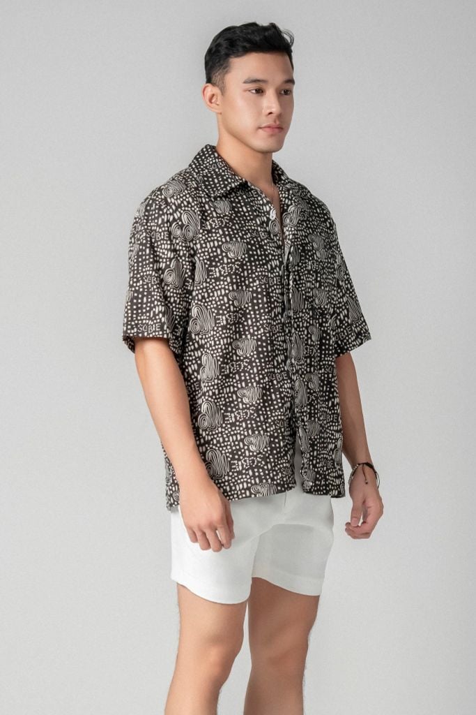 Canela Áo sơ mi nam tay ngắn vải linen rayon — 3