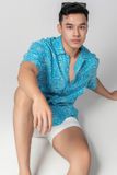  Dylan Áo sơ mi nam tay ngắn vải linen rayon 
