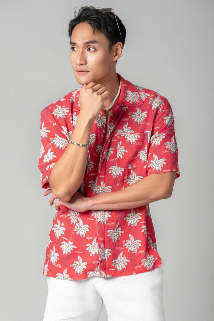 Dandy Áo sơ mi nam tay ngắn vải linen rayon, ảnh 4