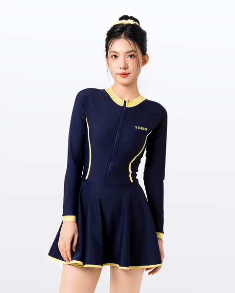  Đồ bơi nữ liền thân váy tay dài kín đáo và chống nắng Gorgeous Orion 