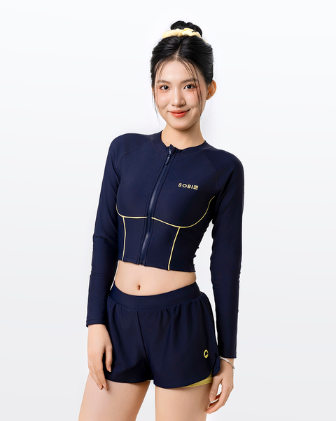  Áo bơi nữ croptop tay dài kín đáo và chống nắng Gorgeous Cel 