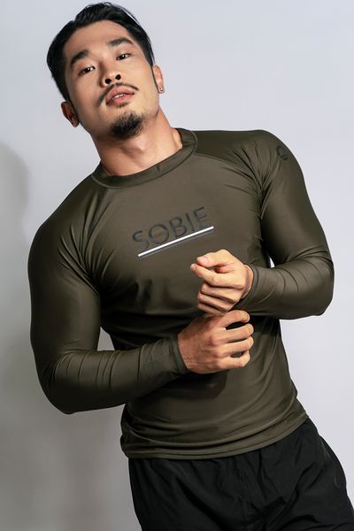  Áo Bơi Nam Tay Dài Olive 