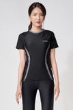  Áo Bơi Nữ Tay Ngắn Basic Black Short Sleeves 