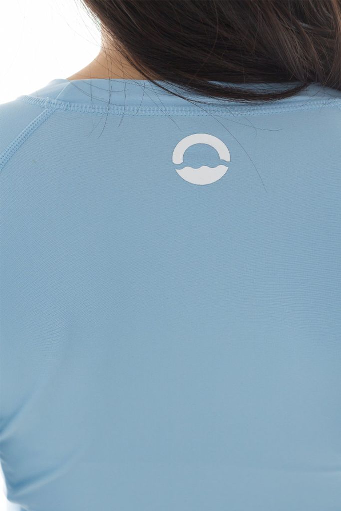 Áo Bơi Nữ Tay Dài Croptop - Basic Blue, ảnh 7