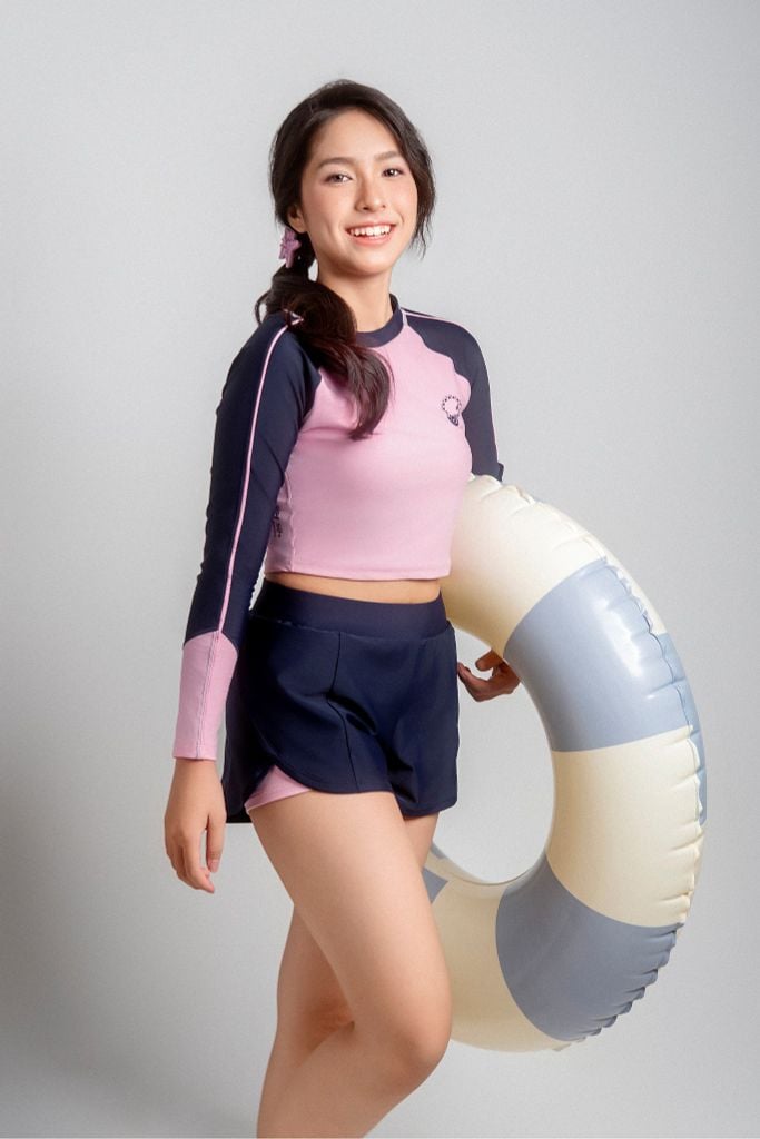 Muse Tina Áo bơi nữ tay dài croptop chống nắng