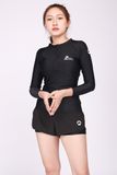  Áo Bơi Nữ Sobie Zipper Palm Black 