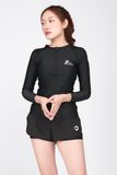  Áo Bơi Nữ Sobie Zipper Palm Black 