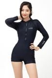  Đồ Bơi Liền Thân Khóa Kéo Black Bodysuit 