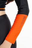  Áo Bơi Nữ Croptop Khóa Kéo Tay Dài - Black Orange 
