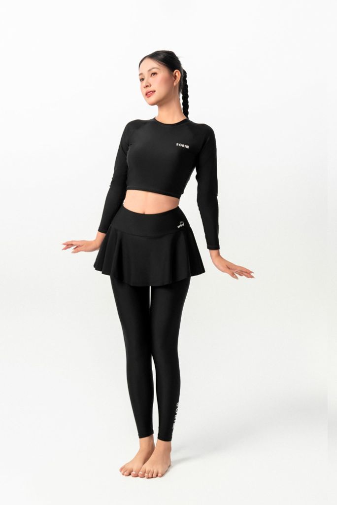 Áo bơi nữ tay dài croptop kín đáo và chống nắng Maya, ảnh 2