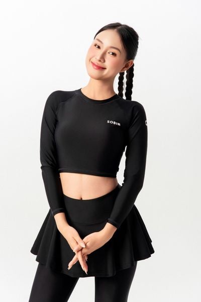  Áo bơi nữ tay dài croptop kín đáo và chống nắng Maya 