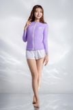  Lavender Eser Áo bơi tay dài khoá kéo 