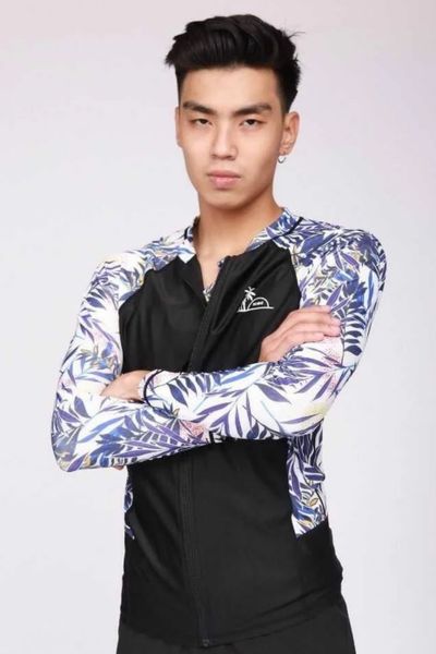  Áo Bơi Nam Man White Trop Zip 