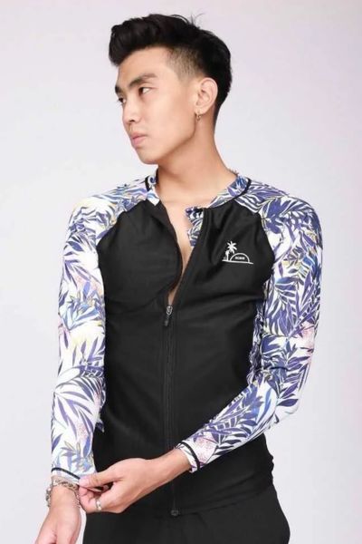  Áo Bơi Nam Man White Trop Zip 