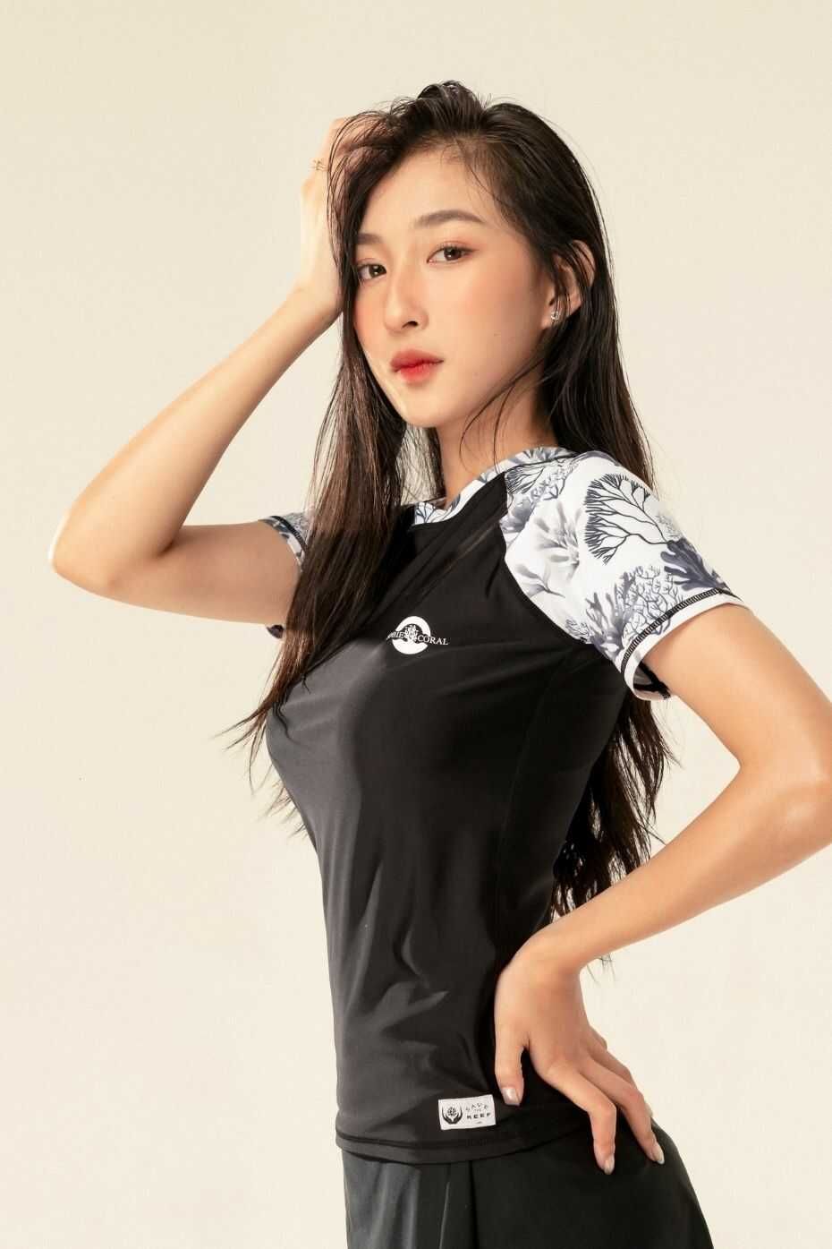  Áo Bơi Nữ Tay Ngắn Short Sleeve Coral 